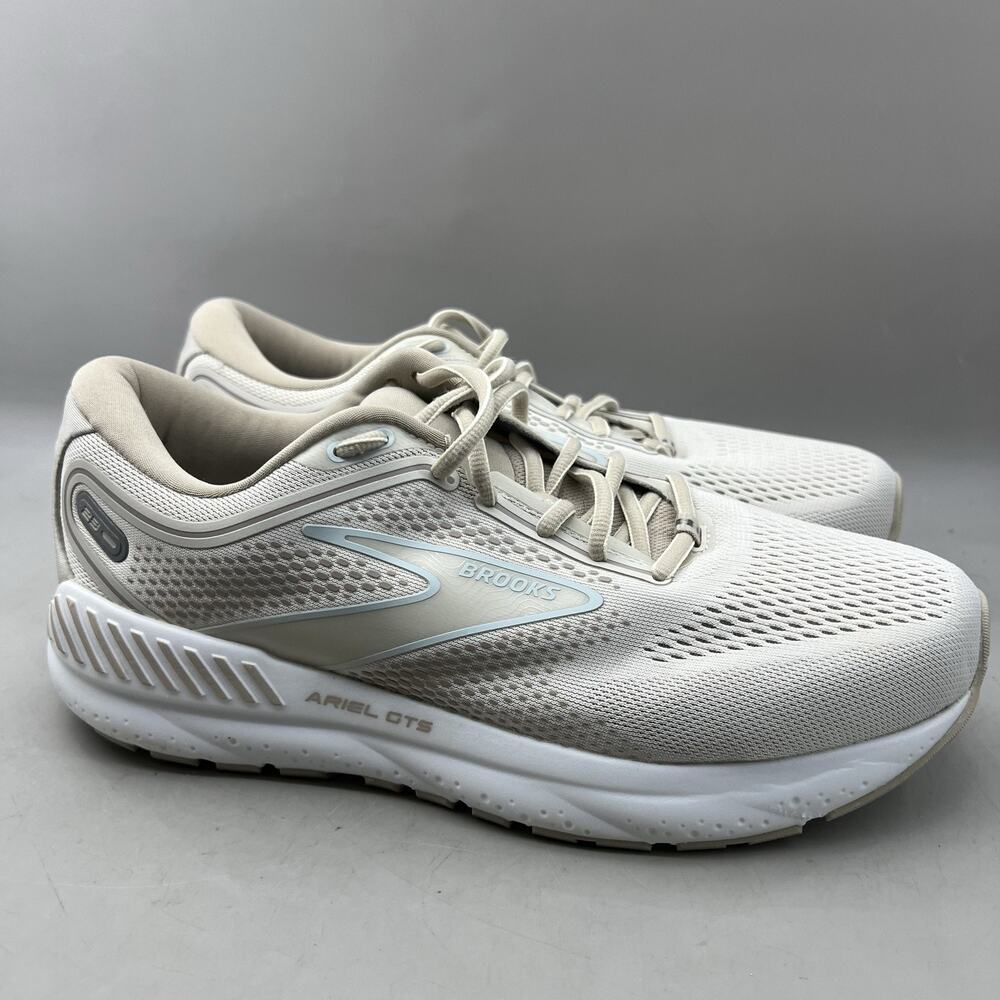 Brooks Ariel GTS 23 Running Shoes Women Size 10 D Tan White Comfort Low Sneakers